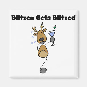 Íman Blitzen recebe Camisetas e presentes de renas estr