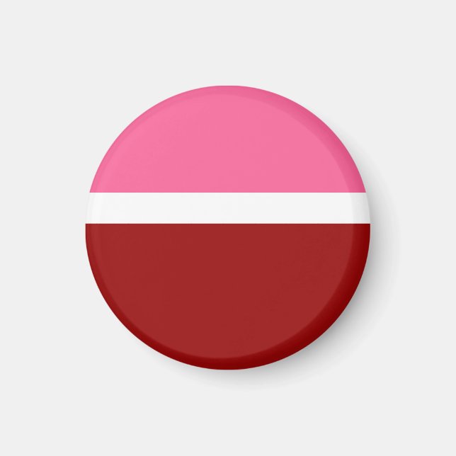 Íman Bloco de Cor Rosa Branco Marrom Vermelho (Frente)