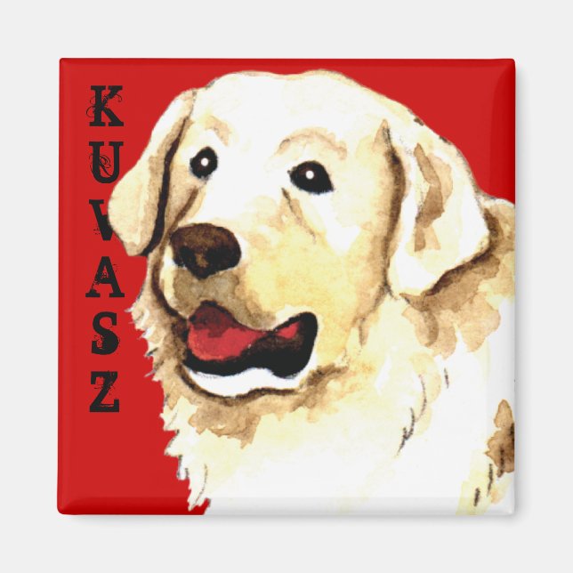 Íman Bloco de Cores do Kuvasz (Frente)