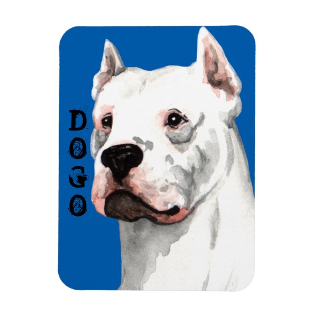 Íman Bloco de cores Dogo Argentino (Vertical)