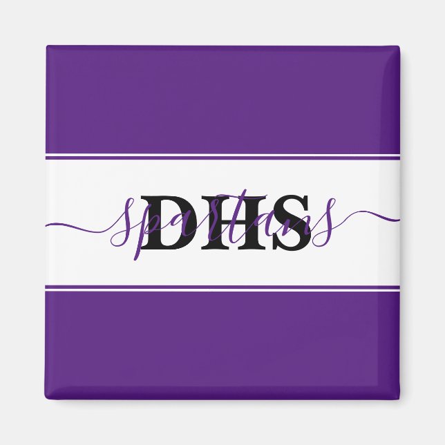 Íman Bloco de cores personalizado da escola  (Frente)