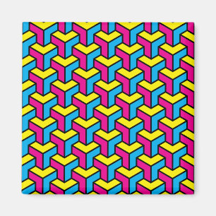 Íman Bloco de Ilusão Óptica Geométrica CMYK Brold Vibra