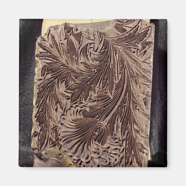 Íman Bloco de impressão design Tulip, 1875 (madeira ent (Frente)