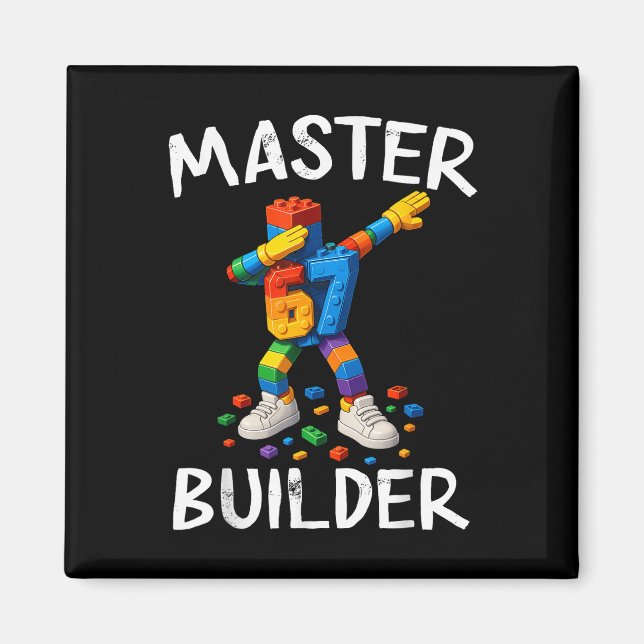 Íman Blocos de Construção Memes Master Builder Dabbing  (Frente)
