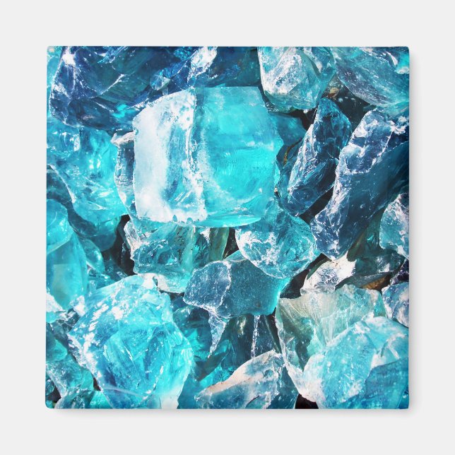 Íman Blocos de Cristal Azul (Frente)