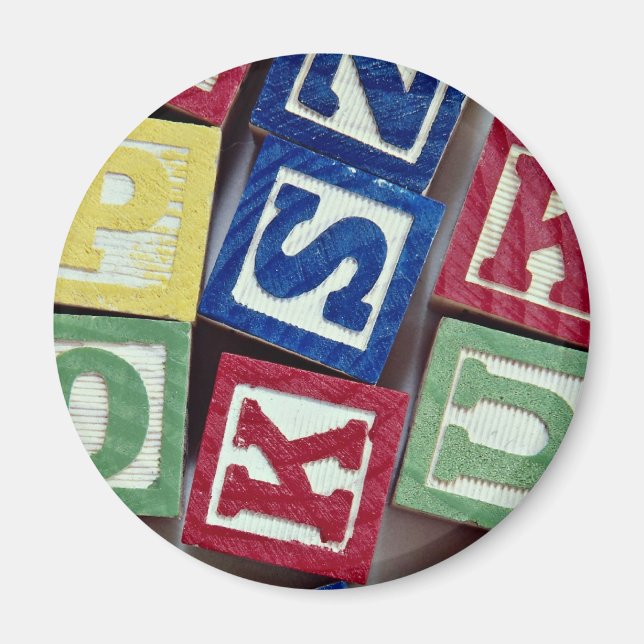 Íman Blocos de madeira com alfabetos para crianças (Frente)