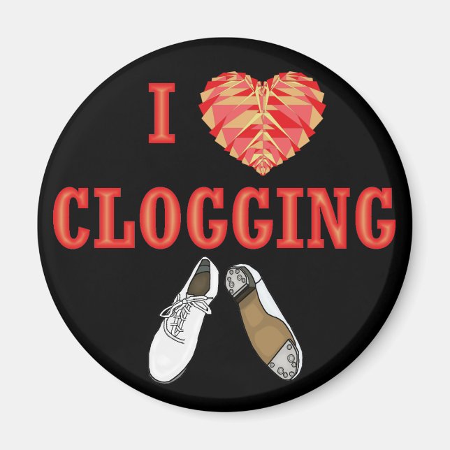 Íman Blogueiro I Love Heart Dancing Clogger (Frente)
