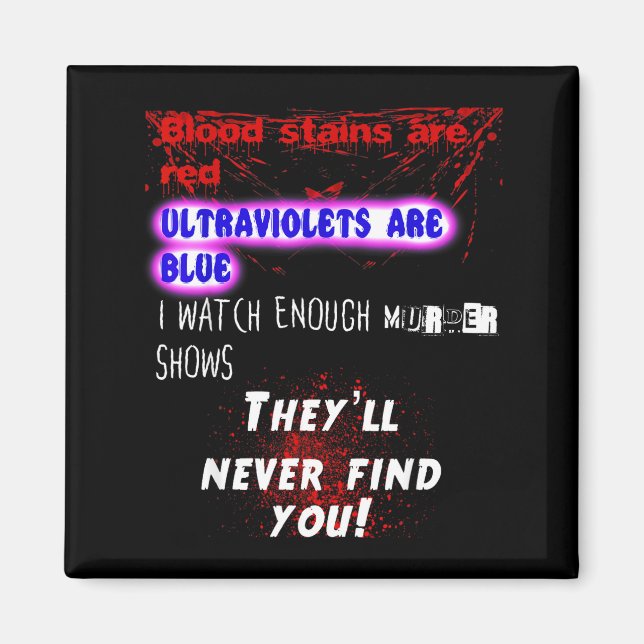 Íman Blood Stains Are Red Ultraviolets Blue Theyll Neve (Frente)