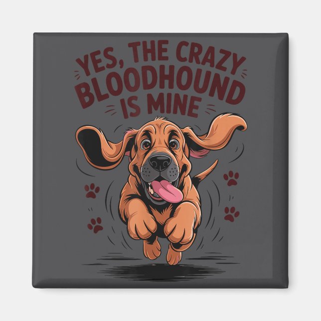 Íman Bloodhound Breed Cute Pet Dog Lover Cartoon Funny  (Frente)