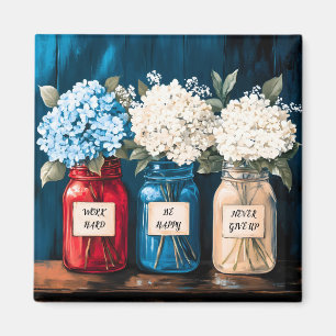 Íman Blooming Vintage Country Hydrangea Trio