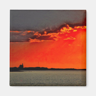 Íman Bloquear o Farol do Norte na Pintura Sunset