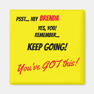 Íman Bloqueio de Cor Amarelo de Afirmação de Nome Perso