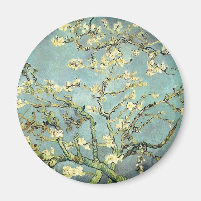 Íman Blossoming Almond Tree Van Gogh Fine Art (Frente)