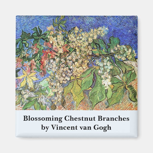 Íman Blossoming Chestnut Branches de Vincent van Gogh (Frente)