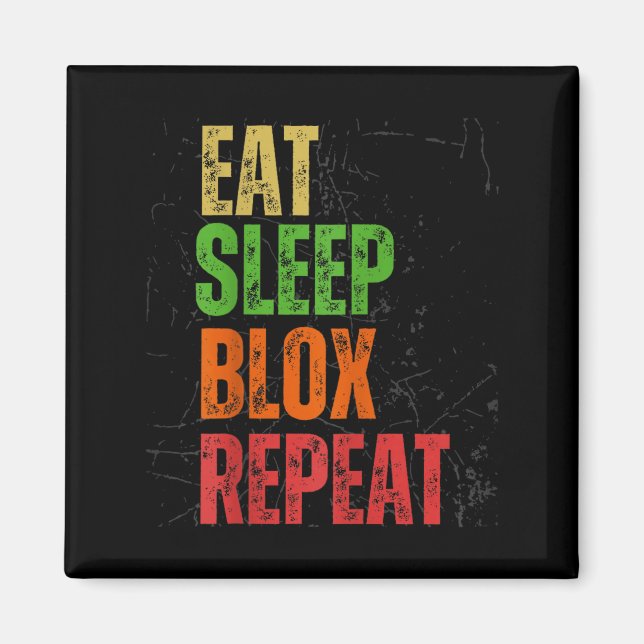 Íman Blox Gaming Tee, Eat Sleep Blox Repeat, Kids Gamin (Frente)
