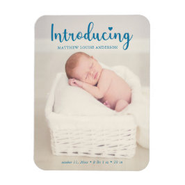 Íman Blue Apresentando Baby Boy Script Vertical Modern