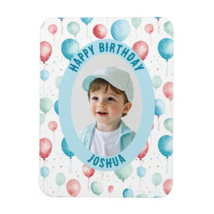 Íman Blue Balloons Happy Birthday Foto
