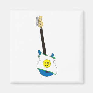 Íman Blue Bass vestindo um ímã de camisa de rosto fel