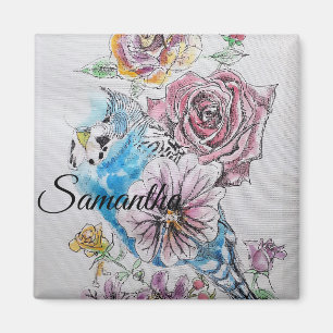 Íman Blue Budget Rosa Fllower floral