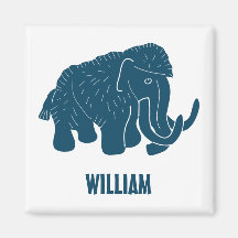 Blue Cartoon Wooly Mammoth Personalizado