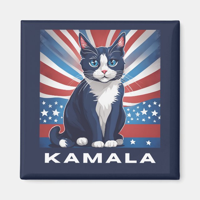 Íman Blue Cat para Kamala 2024 Democrata Eleitoral dos  (Frente)