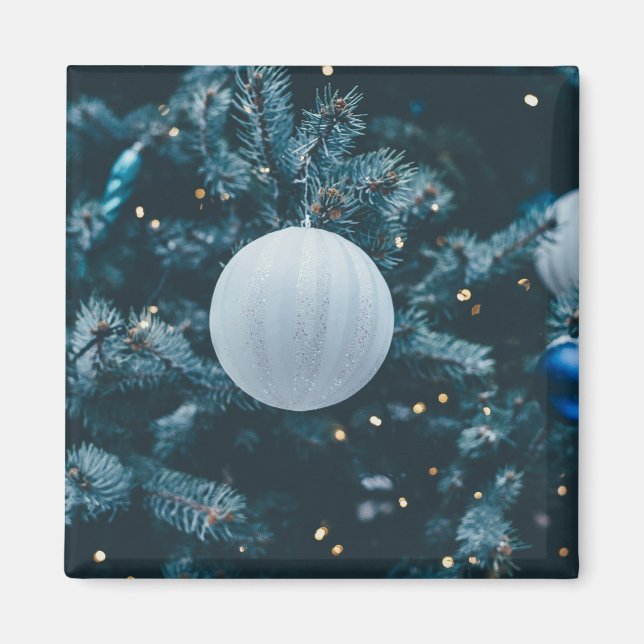 Íman Blue Christmas Bauble (Frente)