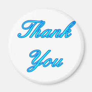 Íman Blue Cyan Obrigado Design O MUSEUM Zazzle Gifts