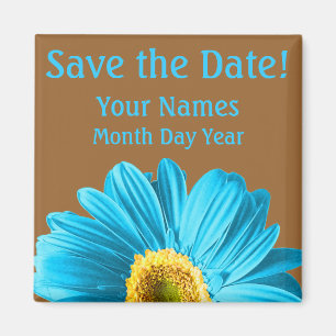 Íman Blue Daisy Flower Salve A Data Personalizada