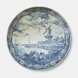 Íman Blue Delft Windmill Placa Holandesa