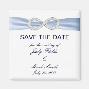Íman Blue Diamond Infinity Weding The Date Magnet