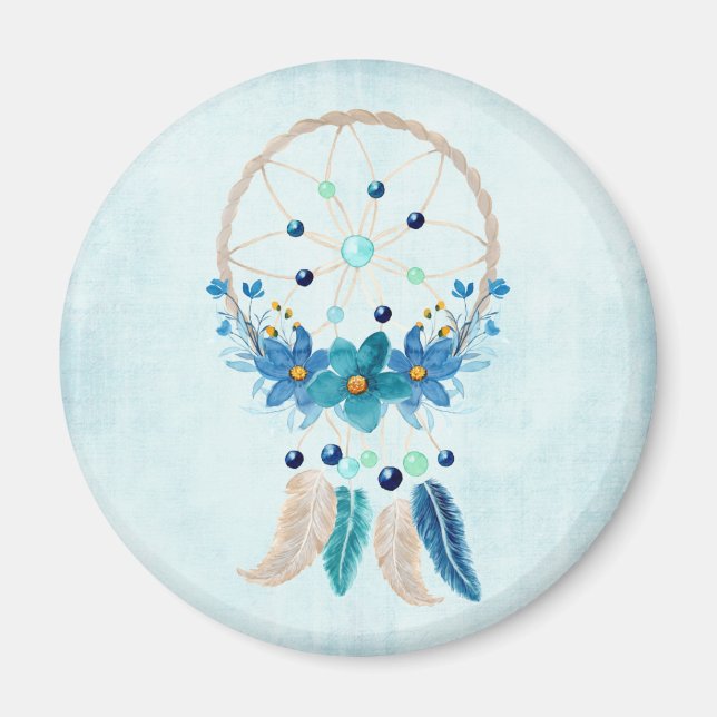 Íman Blue Dreamcatcher Na moda Boho Design (Frente)