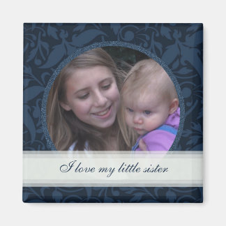 Íman Blue Floral Frame: Irmã: Imagem