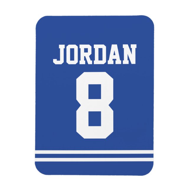 Íman Blue Football Jersey com número (Vertical)
