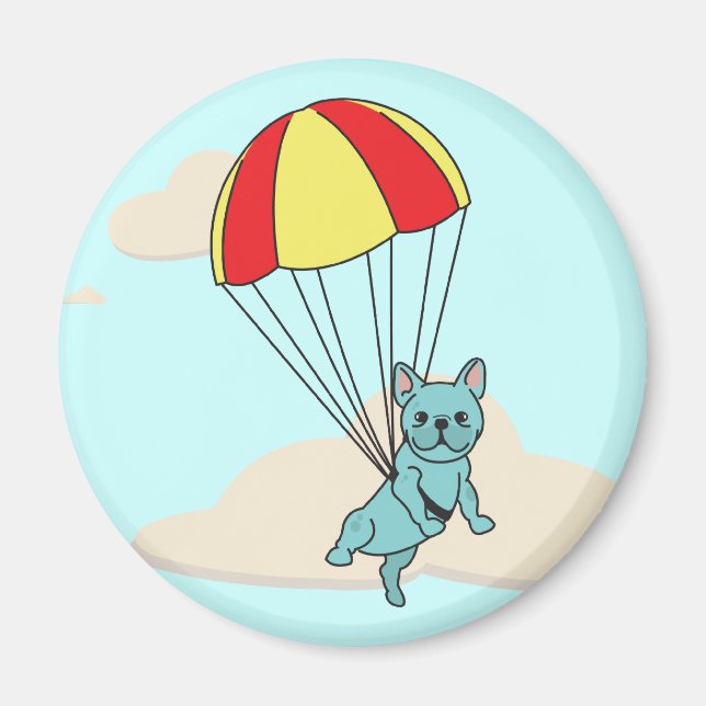Íman Blue French Buldogue Umbrella Fund Magnet (Frente)