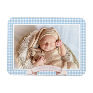 Íman Blue Gingham Baby Photo