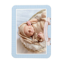 Íman Blue Gingham Baby Photo