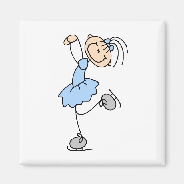 Íman Blue Girl Figure Skater T-shirts e presentes (Frente)