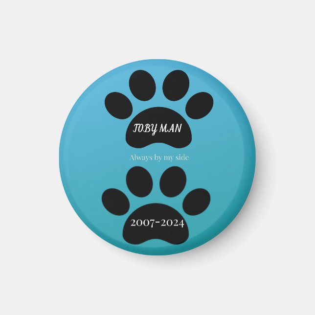 Íman Blue Gradient Double Paw Print Remembrance (Frente)