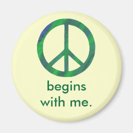 Íman Blue Green Peace Sign, Começa Comigo, Magnets