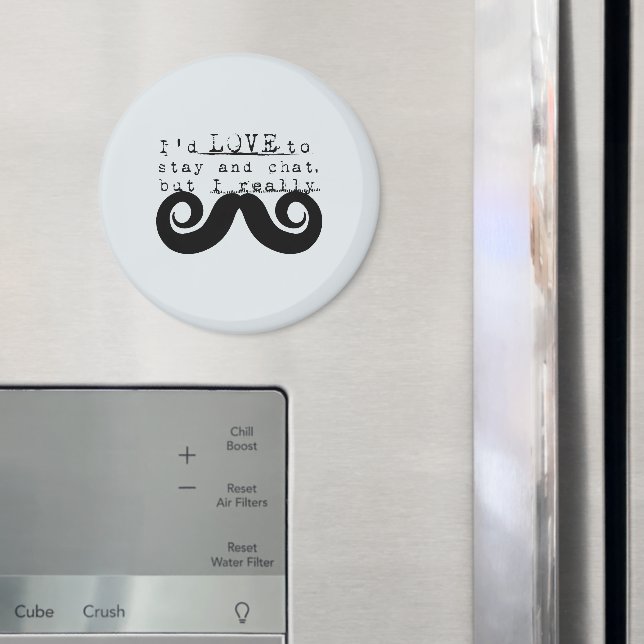 Íman Blue Grey Black Funny Humor I Mustache (In Situ (Fridge))