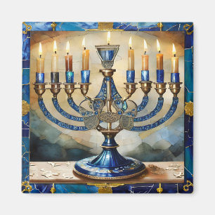 Íman Blue Hanukkah Menorah