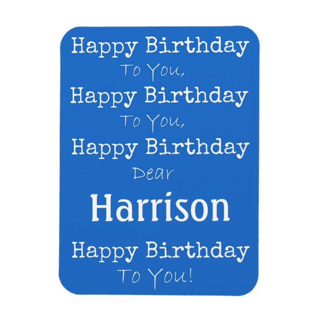 Íman Blue Happy Birthday Song Premium Flexi Magnet (Vertical)
