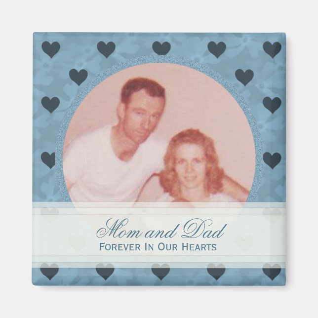 Íman Blue Heart Framed: Memorial: Imagem Magnet (Frente)