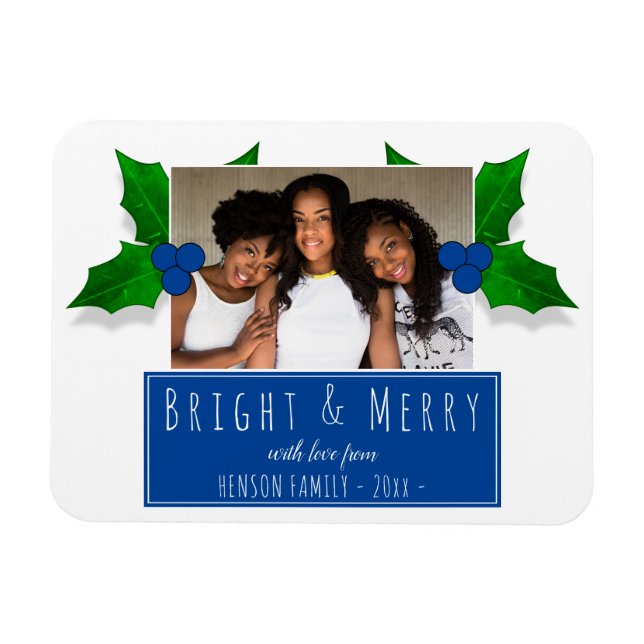 Íman Blue Holly Berry Plant deixa fotos no Natal (Horizontal)