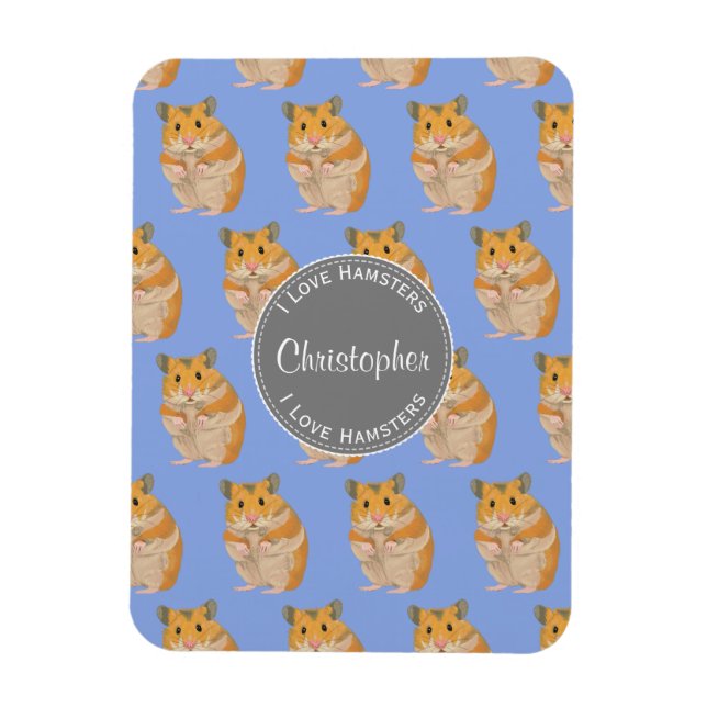 Íman Blue I ama Hamsters Hamster Patterno (Vertical)