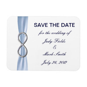 Íman Blue Infinity Wedding Save The Date Magnet