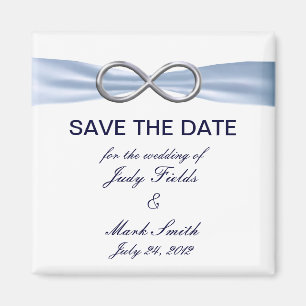 Íman Blue Infinity Wedding Save The Date Magnet