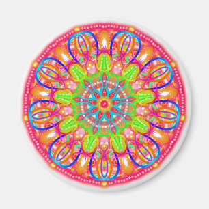 Íman Blue Petal Flower Mandala Boho Magnet