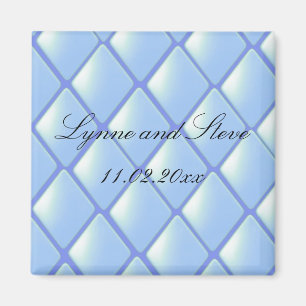 Íman Blue Quilted Diamond Save the Date