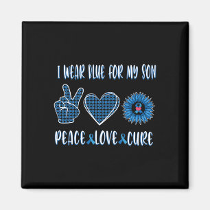 Íman Blue Ribbon to My Son Novembro Diabetes Consciênci